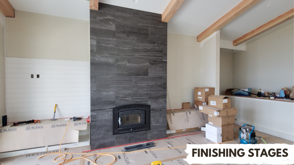 The finishing stages of a living room project